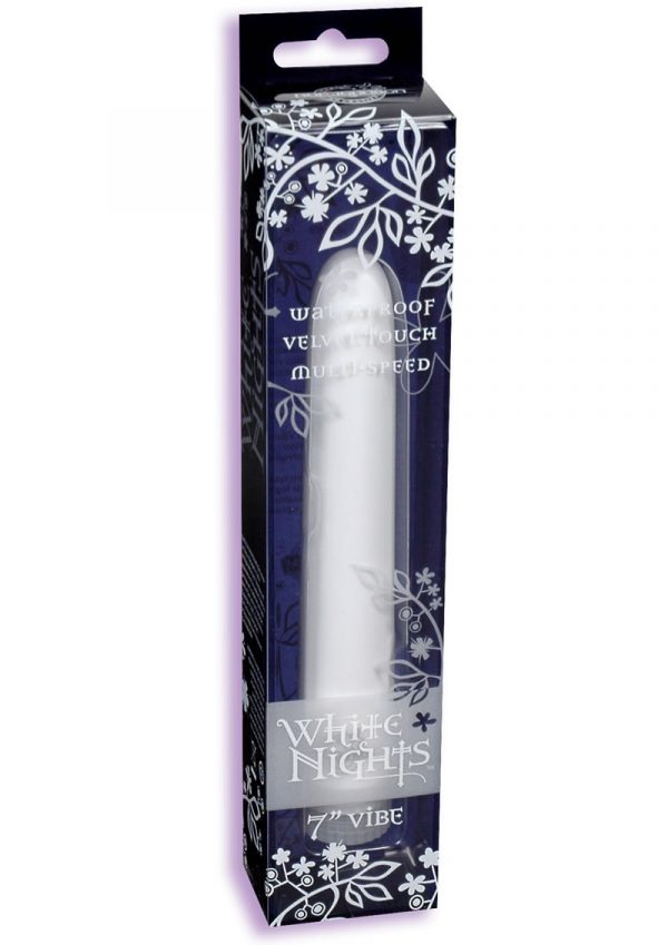 White Nights Velvet Touch Vibrator Waterproof 7 Inch White