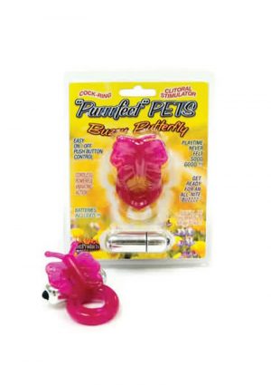 Purrrfect Pets Buzzy Butterfly Stimulator With Vibrating Bullet  Magenta