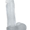 Crystal Jellies Ballsy Cock Silagel 8 Inch Clear