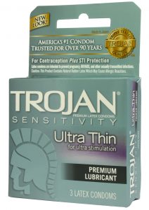 Trojan Condom Sensitivity Ultra Thin Lubricated 3 Pack