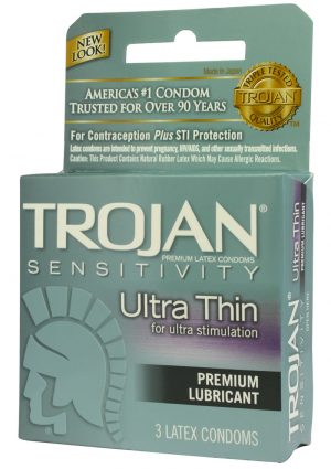 Trojan Condom Sensitivity Ultra Thin Lubricated 3 Pack