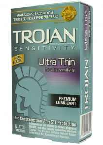 Trojan Condom Sensitivity Ultra Thin Lubricated 12 Pack