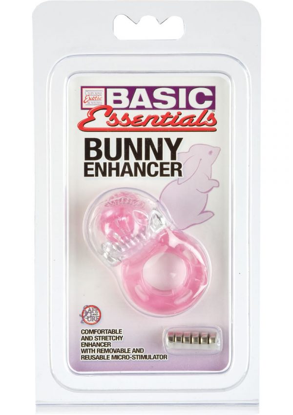 Basic Essentials Bunny Enhancer With Removable Stimulator Pink