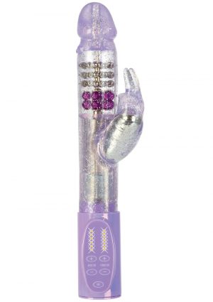 Thrusting Jack Rabbit Dual Vibe Waterproof 4.75 Inch Purple