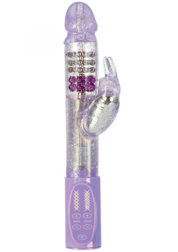 Thrusting Jack Rabbit Dual Vibe Waterproof 4.75 Inch Purple