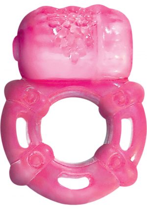 Super Stud Orgasmic Vibrating Silicone Cock Ring Waterproof Magenta