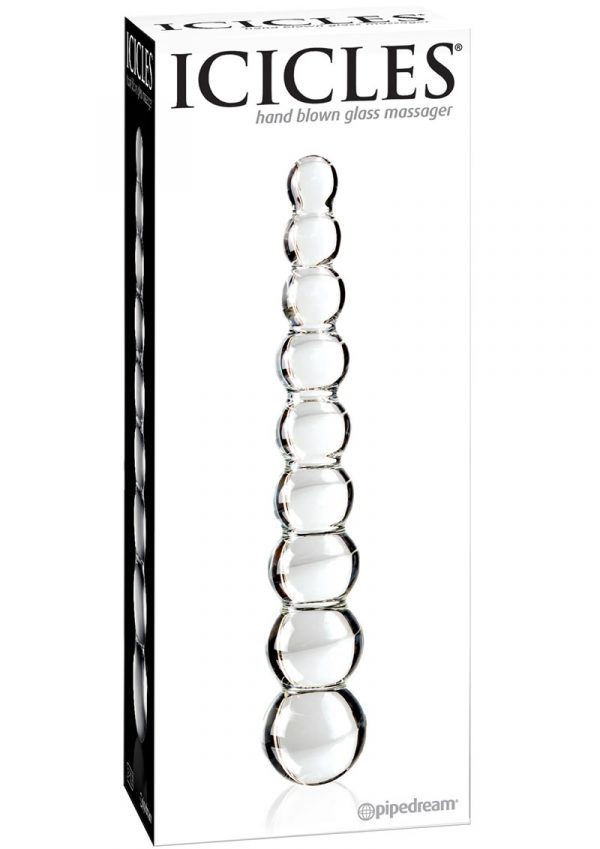 Icicles No 2 Glass Anal Probe 8.5 Inch Clear