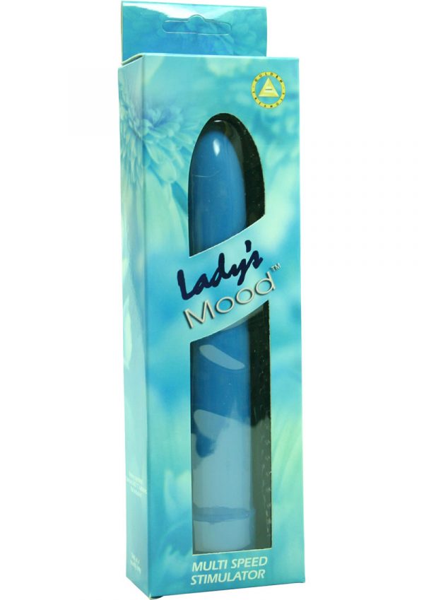 LADYS MOOD 7 INCH PLASTIC VIBRATOR BLUE