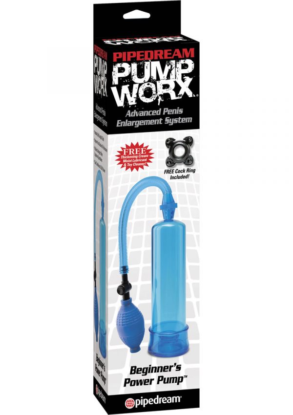 Pump Worx Beginners Power Pump With Cockring Blue