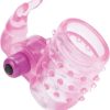 Basic Essentials Stretchy Vibrating Bunny Enhancer Waterproof Pink