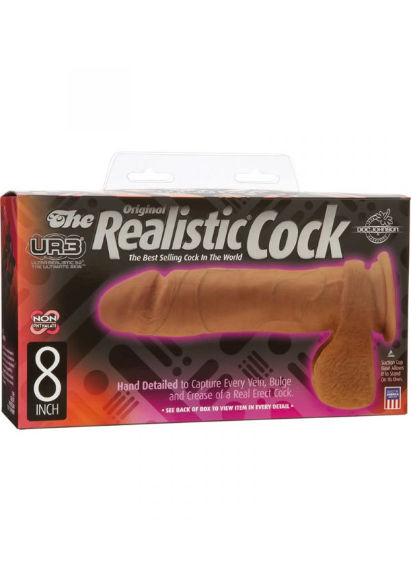 The Original Realistic Cock UR3 Dildo 8 Inch Brown