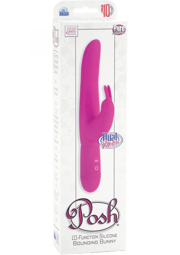 Bounding Bunny Dual Motor Silicone Vibrator Waterproof Pink