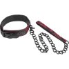 Scandal Collar With Leash Red/Black