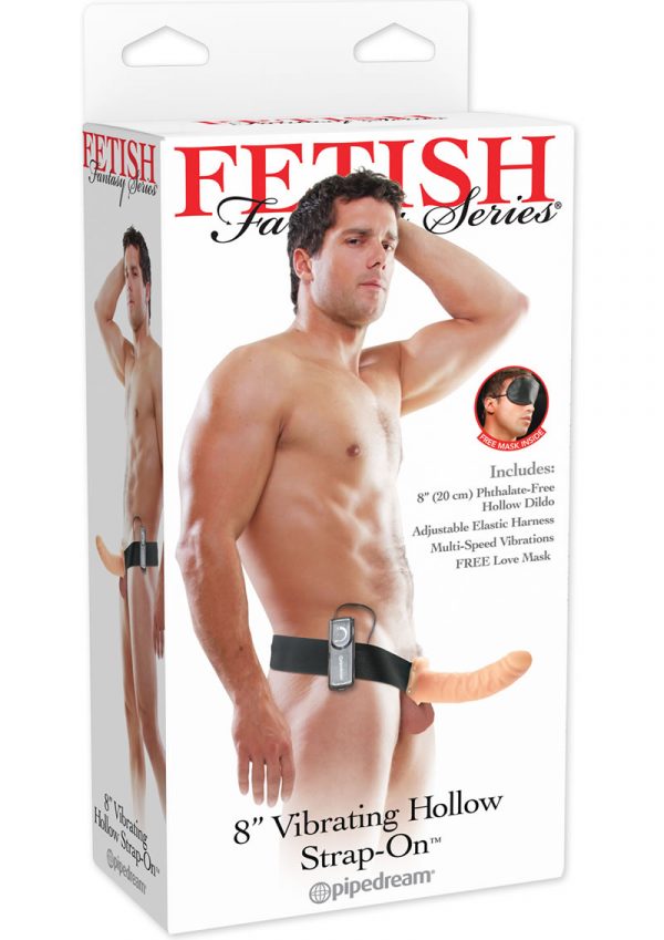 Fetish Fantasy Vibrating Hollow Strap On Flesh 8 Inch