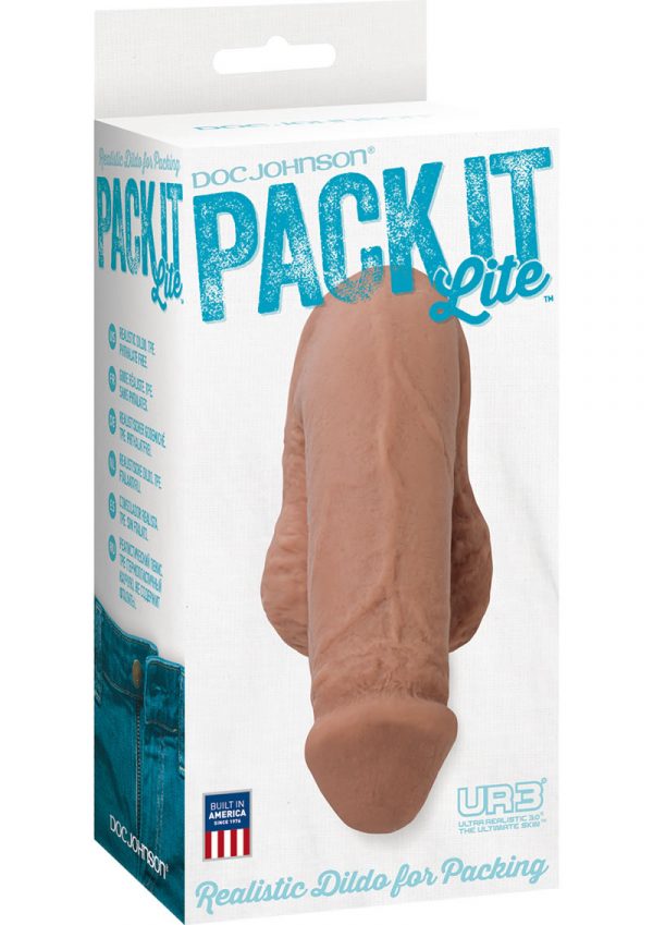 Pack It Lite Realistic Dildo For Packing Brown 4.8 Inch