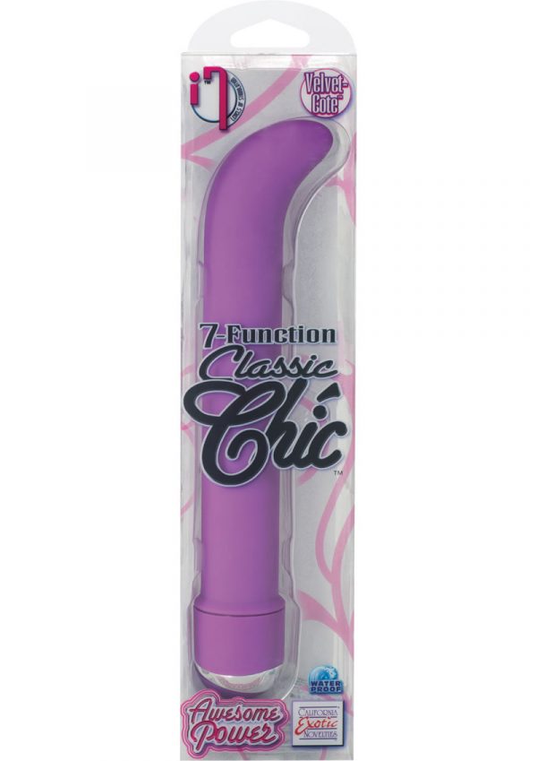 7 Function Classic Chic G Velvet Cote Vibrator Waterproof Purple 6.25 Inch