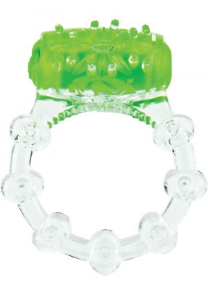 Color Pop Quickie Screaming O Vibrating Ring Silicone Cockring Green