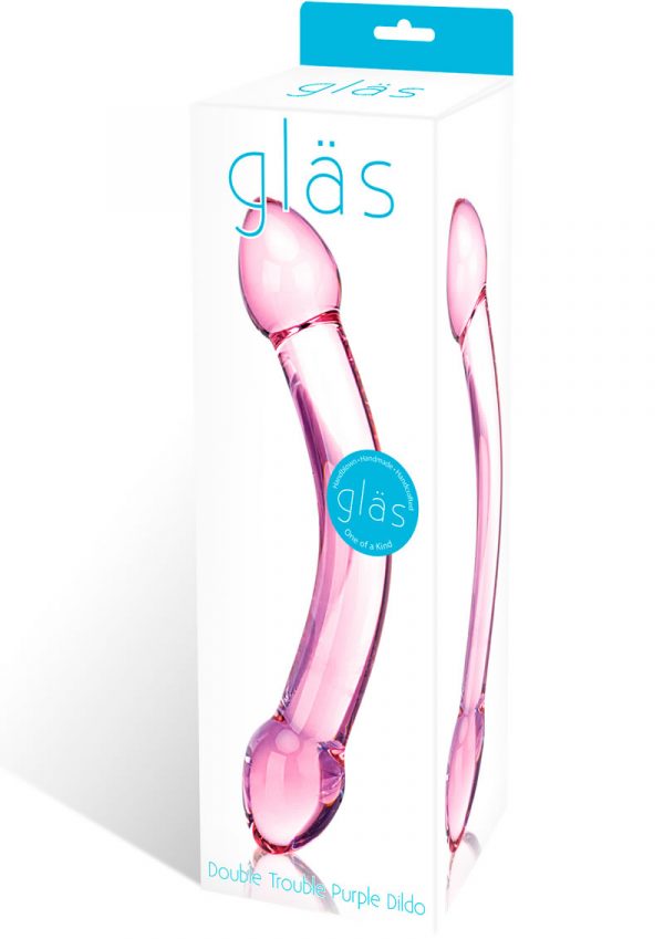 Glas Double Trouble Purple Dildo