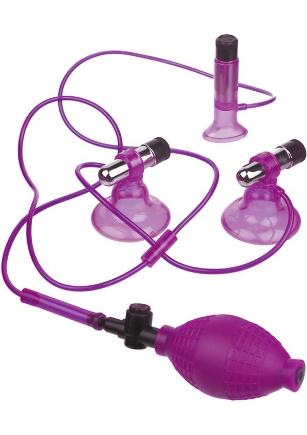 Fetish Fantasy Vibrating Triple Super Suckers Purple