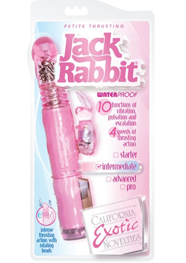 Petite Thrusting Jack Rabbit Dual Vibe Waterproof Pink 5 Inch