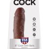 King Cock Realistic Dildo With Balls Brown 8 Inch