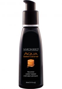 Wicked Aqua Water Based Flavored Lubricant Salted Caramel 2 Ounce