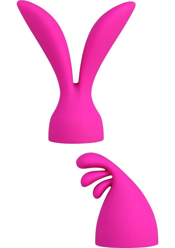 Palm Pleasure Silicone Massager Heads Pink 2 Each Per Set