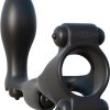 Fantasy C Ringz Ultimate Ass Gasm Vibrating Silicone Cockring With Prostate Plug Waterproof Black