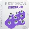 Fuzu Glove Massager features  360 degree rolling balls  Length 6 Inches  Purple