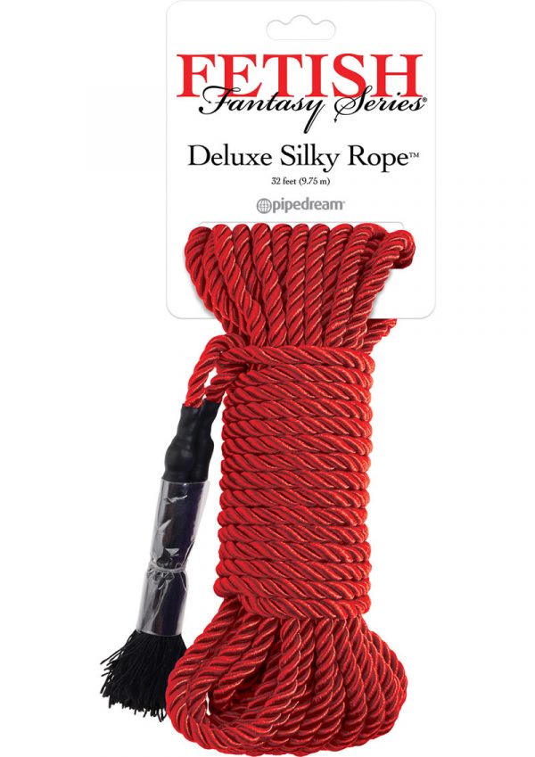 Festish Fantasy Series Deluxe Silk Rope Red 32 Feet