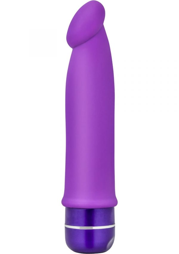 Luxe Purity Silicone Vibrating Dong Waterproof Purple 7.5 Inch