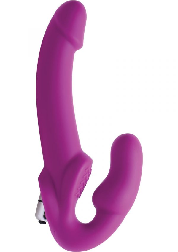 Strap U Evoke Vibrating Strapless Silicone Strap On Dildo Pink