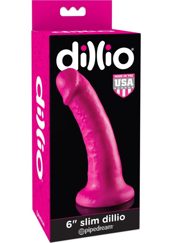 Dillio Realistic Slim Dildo Pink 6 Inch