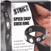 Strict Speed Snap Cock Ring Leather And Metal Black