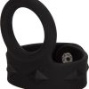 Silicone Tri-Snap Scrotum Support Ring Large Black