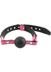 Rouge Adjustable Leather Ball Gag Pink