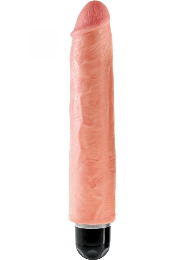 King Cock Vibrating Stiffy Realistic Dildo Waterproof Flesh 10 Inch