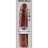 King Cock Vibrating Stiffy Realistic Dildo Waterproof Brown 10 Inch