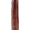 King Cock Vibrating Stiffy Realistic Dildo Waterproof Brown 10 Inch