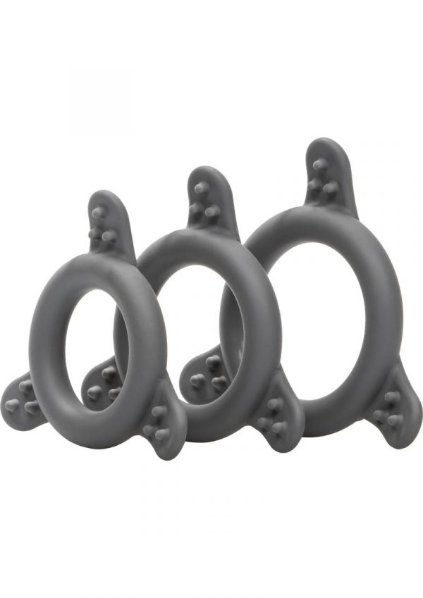 Pro Series Silicone Ring Set Grey 3 Sizes Per Pack