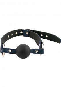 Rouge Adjustable Leather Ball Gag Blue