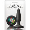 Glams Mini Silicone Anal Plug - Black Rainbow Gem