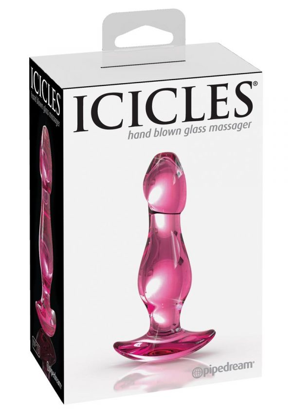 Icicles No 73 Glass Anal Plug Pink 3.6 Inch