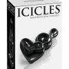 Icicles No 74 Heart Shaped Glass Plug Black 3.1 Inch