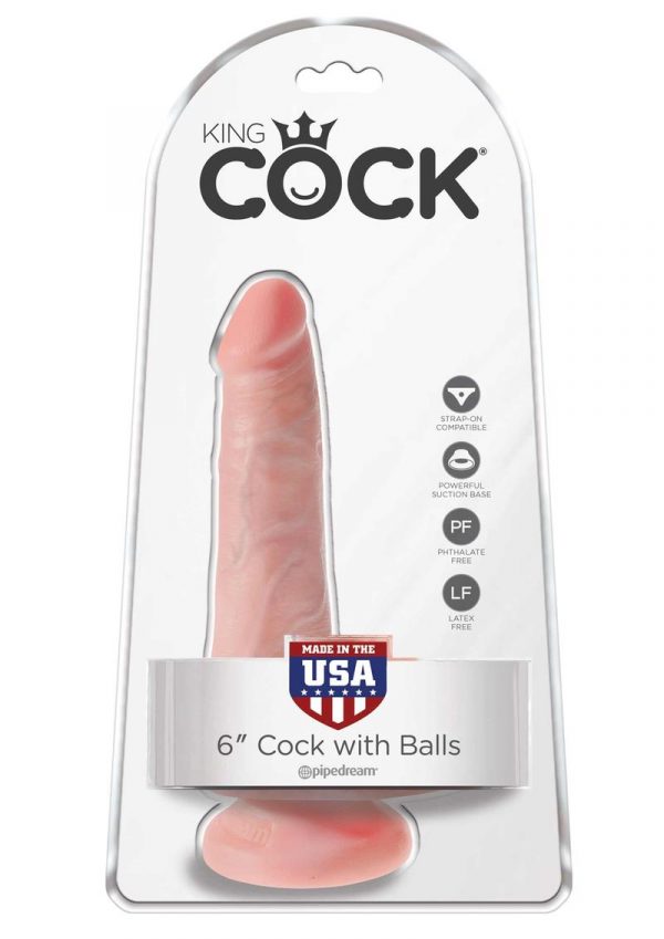 King Cock Realistic Dildo With Balls Flesh 6 Inch