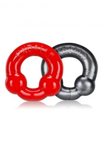 Oxballs Ultraballs Cockring Red And Steel 2 Each Per Pack