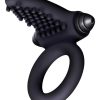S Bullet Ring Tongue Silicone Vibrating Ring Black 2.5 Inches