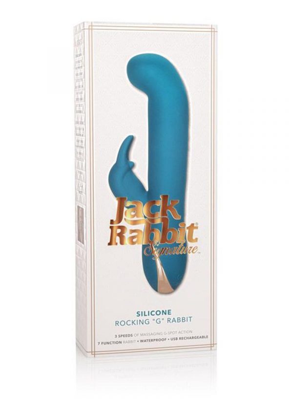 Jack Rabbit Signature Silicone Rocking G Rabbit USB Rechargeable Waterproof Blue