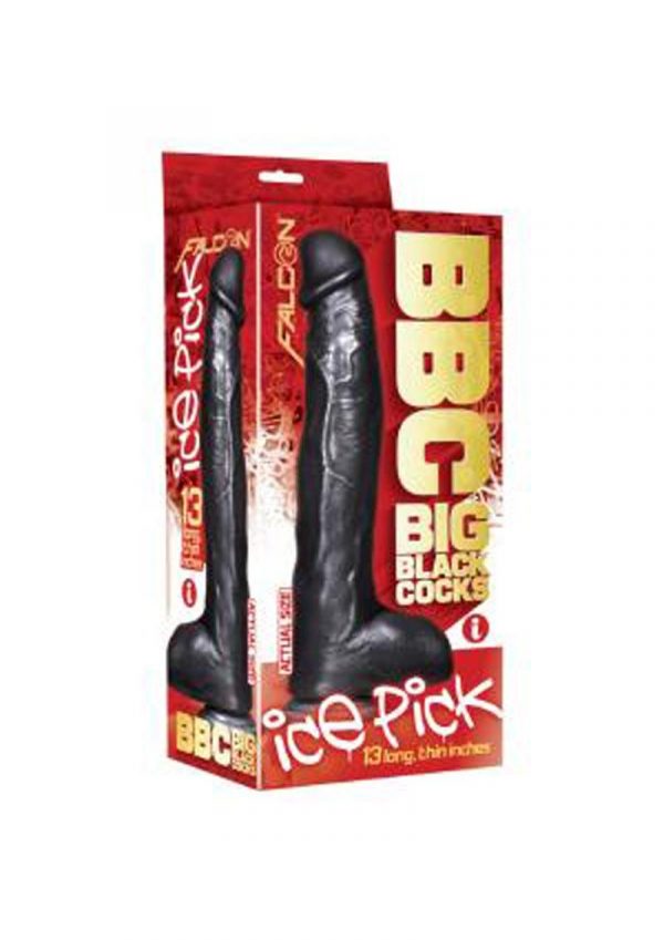 Falcon BBC Big Black Cocks Ice Pick Realistic Dildo 13 Inch Thin