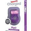 Charged BigO Rechargeable Vibe Ring Waterproof Cockring Purple